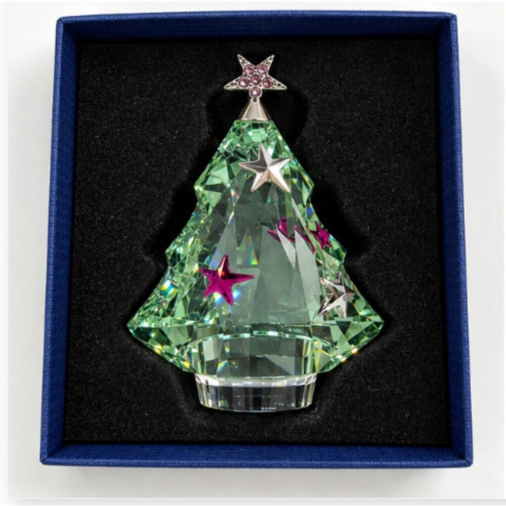 Swarovski Christmas Tree Chrysolite 5003401 Crystal Figurine Retired Box - Picture 3 of 4
